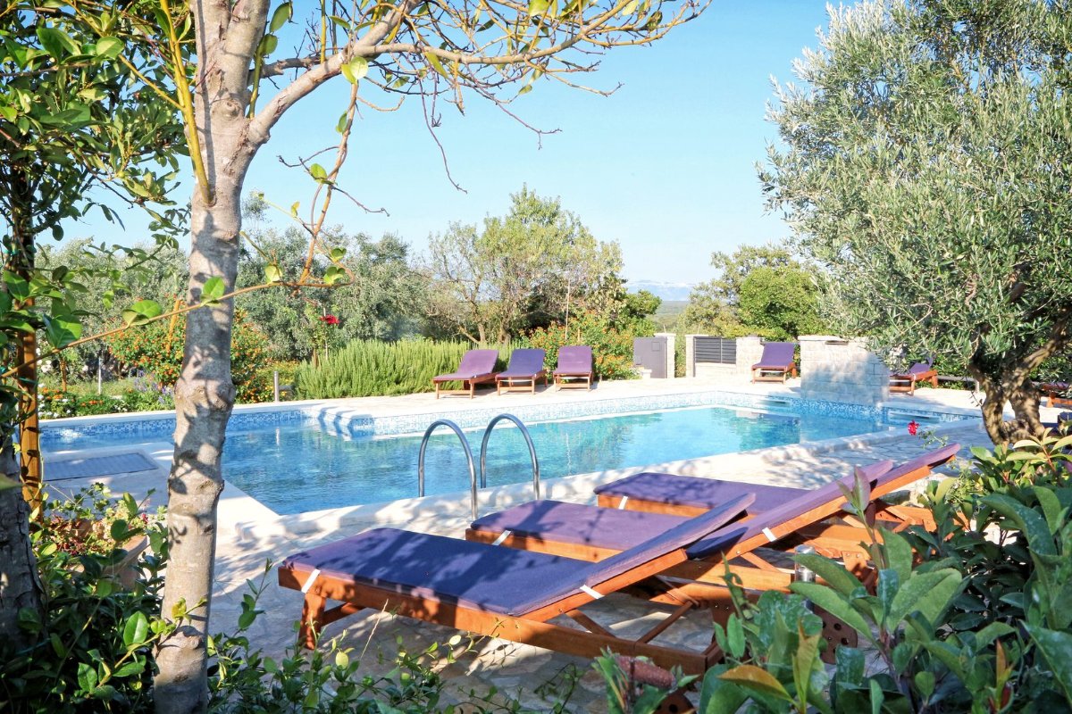 The pool, looking out over the garden